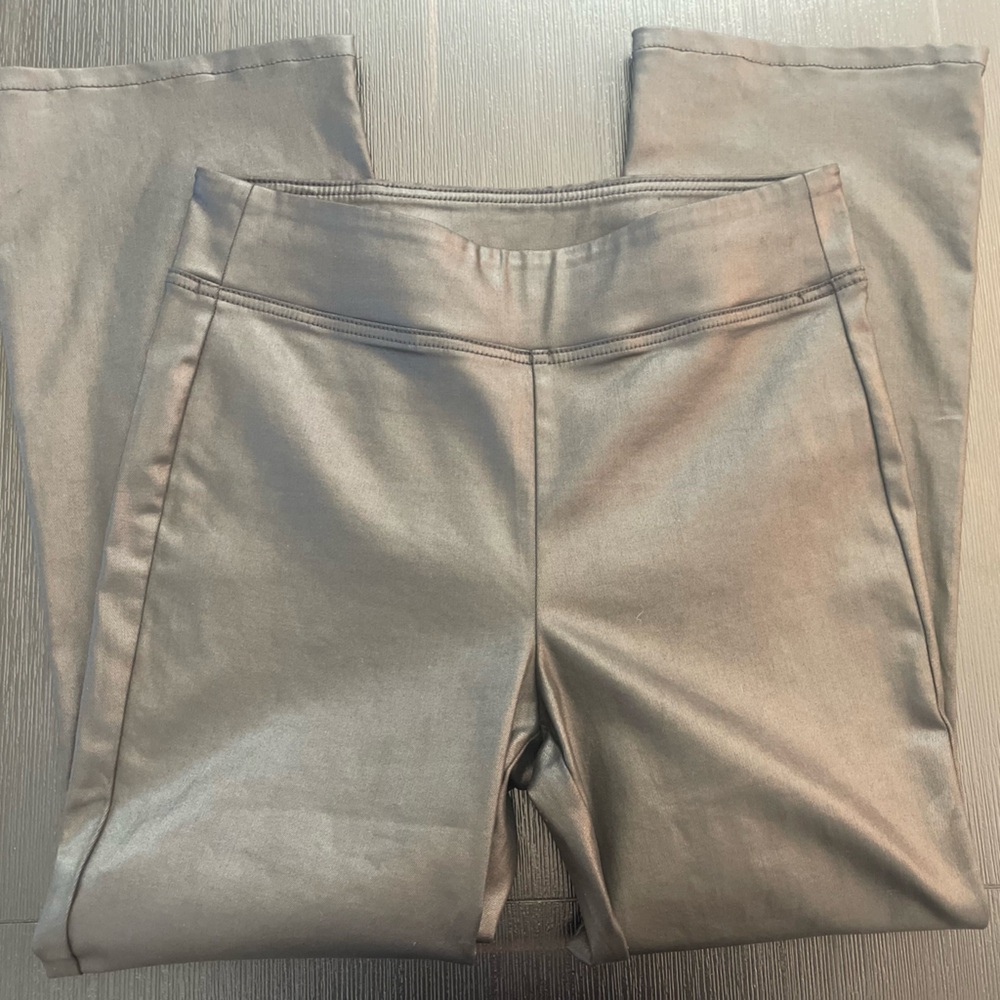 White House Black Market Extra High Rise Skinny Black Flare Pull On Jeans! Sz 10 - Picture 4 of 5
